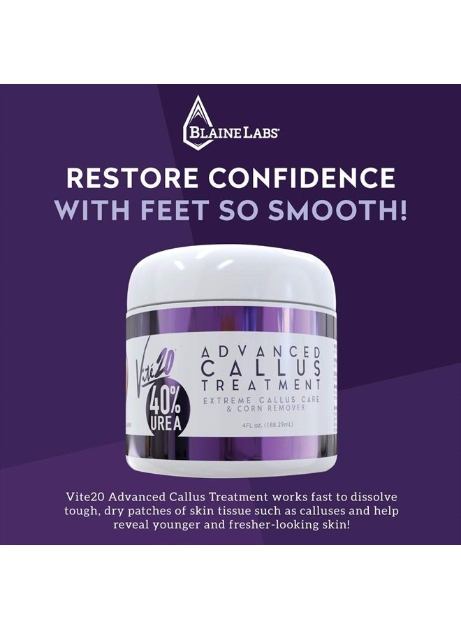 Blaine Labs : Vite20 Advanced Callus Treatment - Extreme Callus Remover for Feet - 4 oz. - Advanced Skin Care for Dry, Cracked Feet - Great for Foot Spa and Pedicure Kits - 40-percent Urea - Works Fast  - Image 3