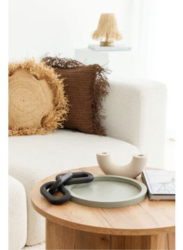 Maison Avf Linden Color Round Presentation Decoration Organizer Wooden Tray  - Image 1