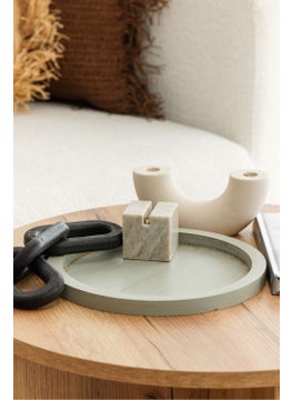 Maison Avf Linden Color Round Presentation Decoration Organizer Wooden Tray  - Image 2