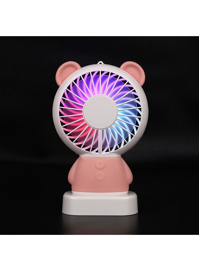 NIBEMINENT Light Emitting Lovely 7-Colors ABS Summer Hand Mini Fan Pink/White - Image 4
