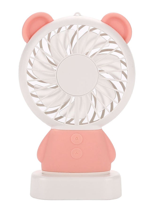 NIBEMINENT Light Emitting Lovely 7-Colors ABS Summer Hand Mini Fan Pink/White - Image 1
