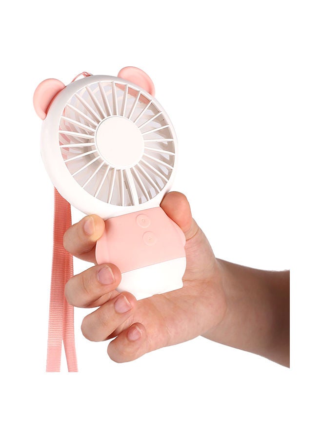 NIBEMINENT Light Emitting Lovely 7-Colors ABS Summer Hand Mini Fan Pink/White - Image 5