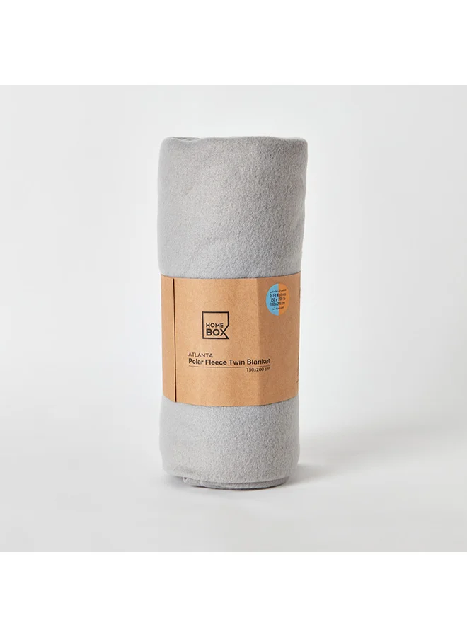 Home Box Atlanta Solid Recycled Polar Fleece Twin Blanket 200x150 cm