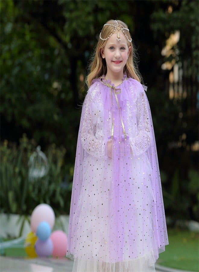 Loquat Girl Princess Draped In a Veil And Draped With a Aloak Purple  - Image 1