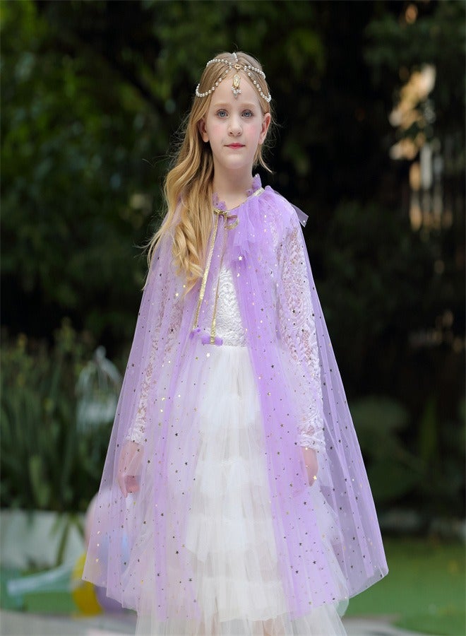 Loquat Girl Princess Draped In a Veil And Draped With a Aloak Purple  - Image 2