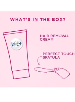 Veet Pure Hair Removal Cream for Women With No Ammonia Smell Normal Skin Suitable for Legs Underarms, Bikini Line, Arms | 2x Longer Lasting Smoothness than Razors 100gm Pack of 2  - Image 2