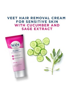 Veet Pure Hair Removal Cream for Women With No Ammonia Smell Normal Skin Suitable for Legs Underarms, Bikini Line, Arms | 2x Longer Lasting Smoothness than Razors 100gm Pack of 2  - Image 3