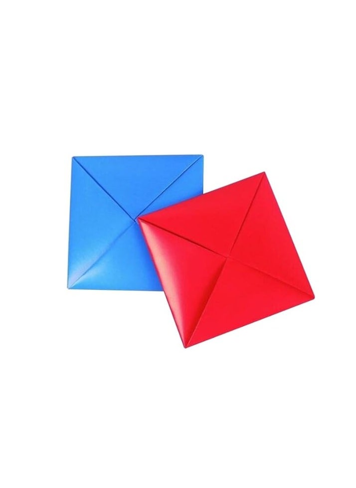 Generic - Flip-Up Paper Ddakji Game, Blue and Red Ddakji Game, Hard Cardboard Hitting Game, Game with Friends (2 Ddakji) - Image 1