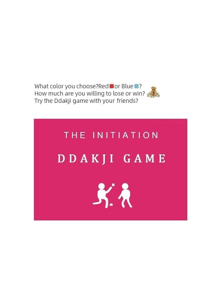 Generic - Flip-Up Paper Ddakji Game, Blue and Red Ddakji Game, Hard Cardboard Hitting Game, Game with Friends (2 Ddakji) - Image 1
