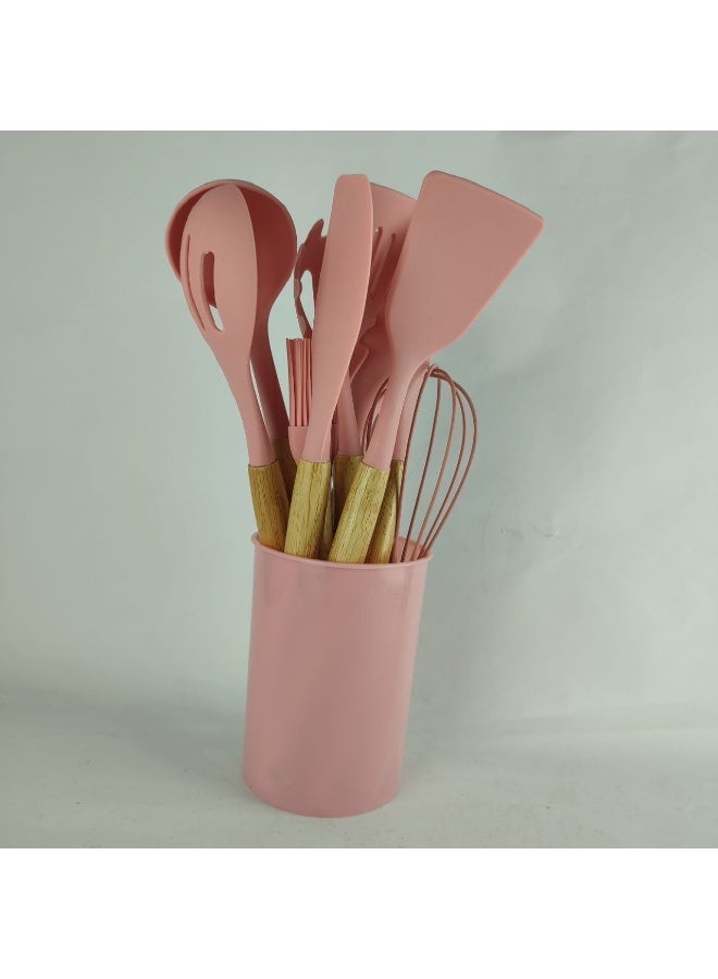 High-quality silicone food distribution set with wooden handle - 12 pieces - Image 2