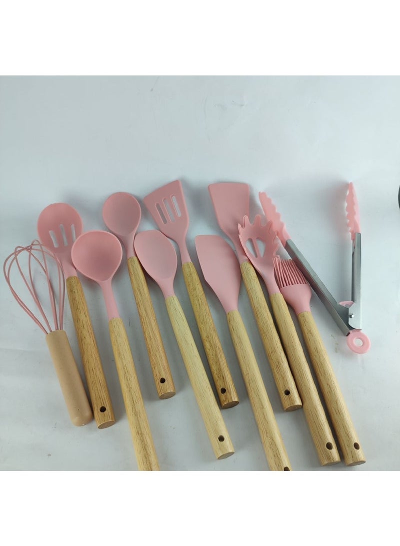 High-quality silicone food distribution set with wooden handle - 12 pieces - Image 4