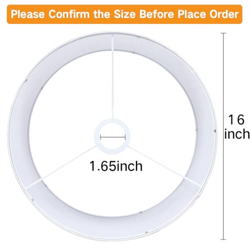 OUTON Beige Large Drum Lamp Shades for Floor Lamps, 16" Top x16" Bottom x 9" High, Easy to Assemble, Replacement Linen Lampshades for Table Lamps & Bedside Lamps (1.65" Spider) - Image 2
