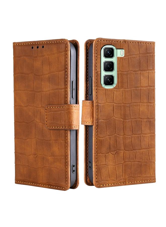 S-TOP Case For Infinix Hot 50 4G Skin Feel Crocodile Magnetic Clasp Leather Phone Case - Image 1