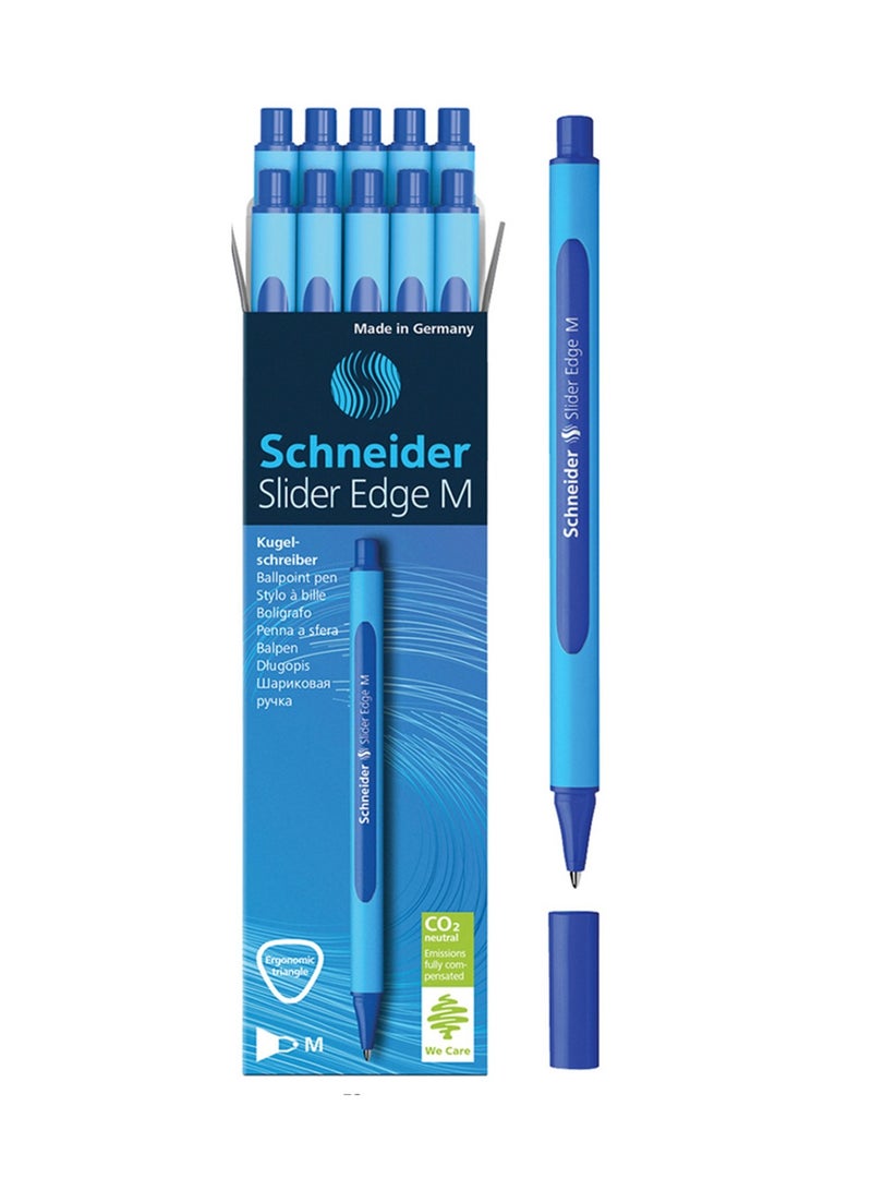Schneider 10-Piece Slider Edge M Ballpoint Pen Medium Tip Blue Ink - Image 1