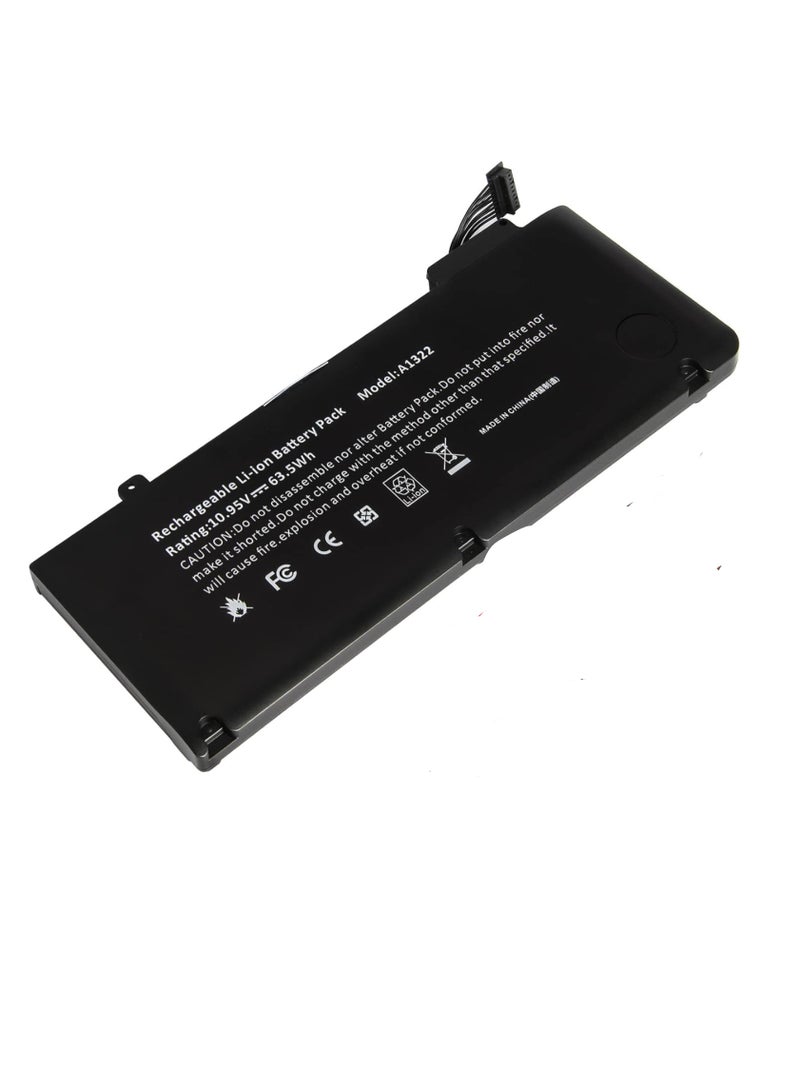 "بطارية بديلة لأجهزة الكمبيوتر المحمول 13 بوصة من موديلات معينة (منتصف 2009، منتصف 2010، أوائل وأواخر 2011، 2012). هذه البطارية تأتي بجهد 10.95 فولت وقدرة 63.5 وات في الساعة مع 6 خلايا." - Image 1