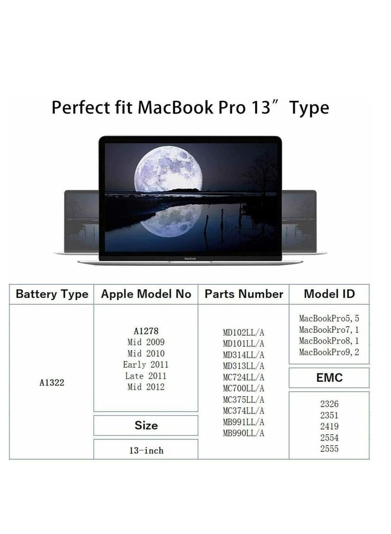 "بطارية بديلة لأجهزة الكمبيوتر المحمول 13 بوصة من موديلات معينة (منتصف 2009، منتصف 2010، أوائل وأواخر 2011، 2012). هذه البطارية تأتي بجهد 10.95 فولت وقدرة 63.5 وات في الساعة مع 6 خلايا." - Image 3