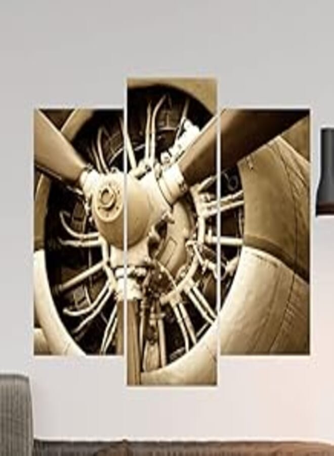 Decorative sticker of three board -The helix of vintage plane (60x50cm) 