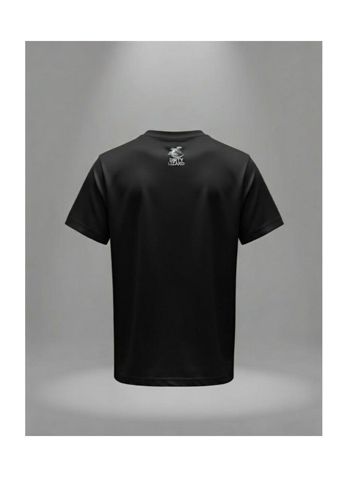 Dirty Lizard Black printed t-shirt with Street wear image 100% cotton 47 - Image 2