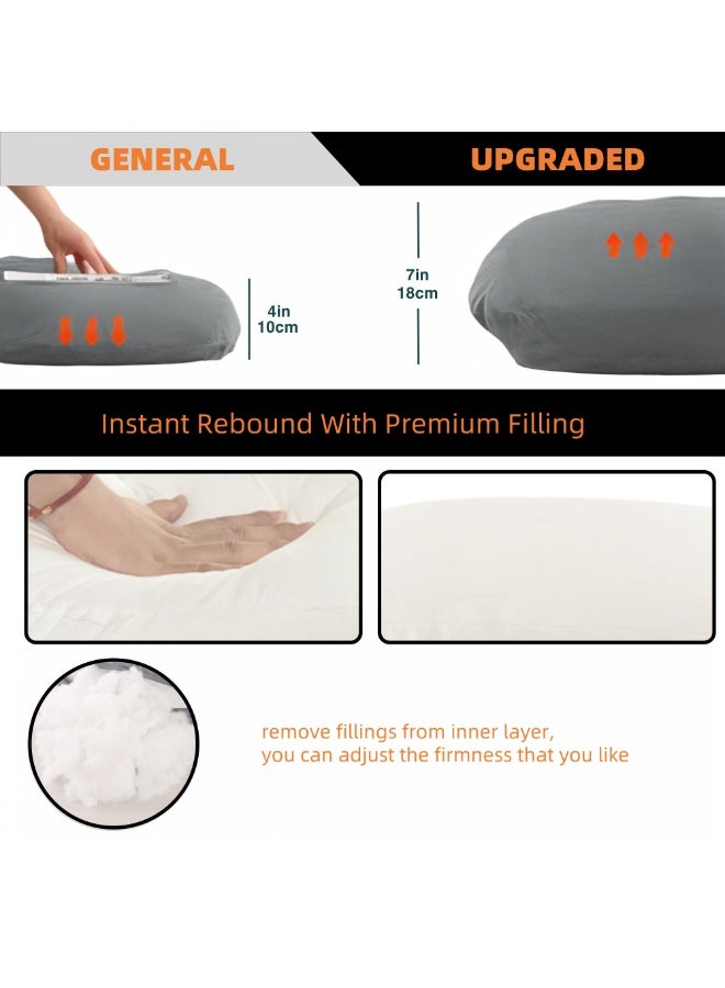 أَليفينجهوم مخدة حوامل  للنوم، وسادة حمل على شكل حرف G لدعم الأمومة لكامل الجسم، وسادة للحوامل بغطاء مخملي قابل للإزالة من القطن، مخدة دعم الأمومة لكامل الجسم (أسود) - Image 5