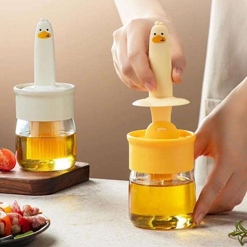 HELIMIX Glass Oil Dispenser with Basting Brush,Oil ghee containers for Kitchen Oil Brush for BBQ Pastry Grill Baking Kitchen Cooking Cooking Utensils Home Kitchen - Image 3