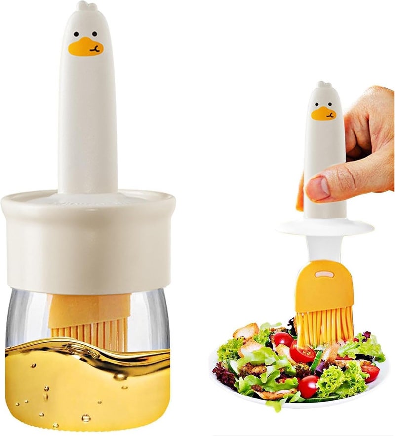 HELIMIX Glass Oil Dispenser with Basting Brush,Oil ghee containers for Kitchen Oil Brush for BBQ Pastry Grill Baking Kitchen Cooking Cooking Utensils Home Kitchen - Image 1