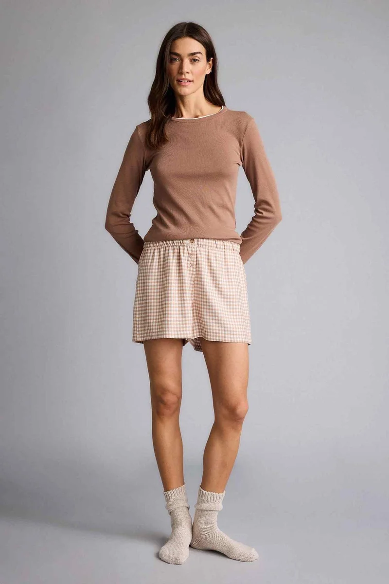 DeFacto Regular Fit Crew Neck Ribana Knitted Tops