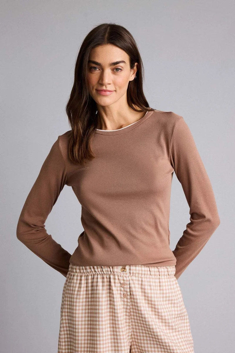DeFacto Regular Fit Crew Neck Ribana Knitted Tops