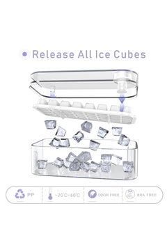 Vparty Ice Cube Tray with Lid and Bin, 64 pcs Cubes & 2 Trays Easy Release Ice Mold for Freezer, BPA Free Plastic Molds Making for Whiskey, Cocktail, Drink  - Image 5