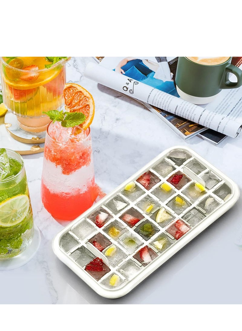 Vparty - Ice Cube Tray with Lid and Bin, 64 pcs Cubes & 2 Trays Easy Release Ice Mold for Freezer, BPA Free Plastic Molds Making for Whiskey, Cocktail, Drink - Image 1