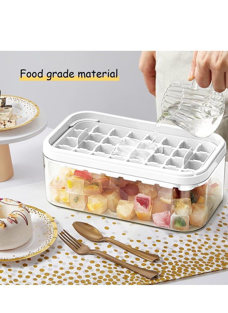 Vparty - Ice Cube Tray with Lid and Bin, 64 pcs Cubes & 2 Trays Easy Release Ice Mold for Freezer, BPA Free Plastic Molds Making for Whiskey, Cocktail, Drink - Image 1
