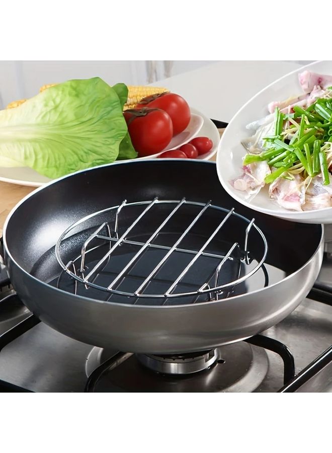 8in Stainless Steel Steamer Rack Thickened Low Foot Design For Efficient Heat Distribution - Image 1