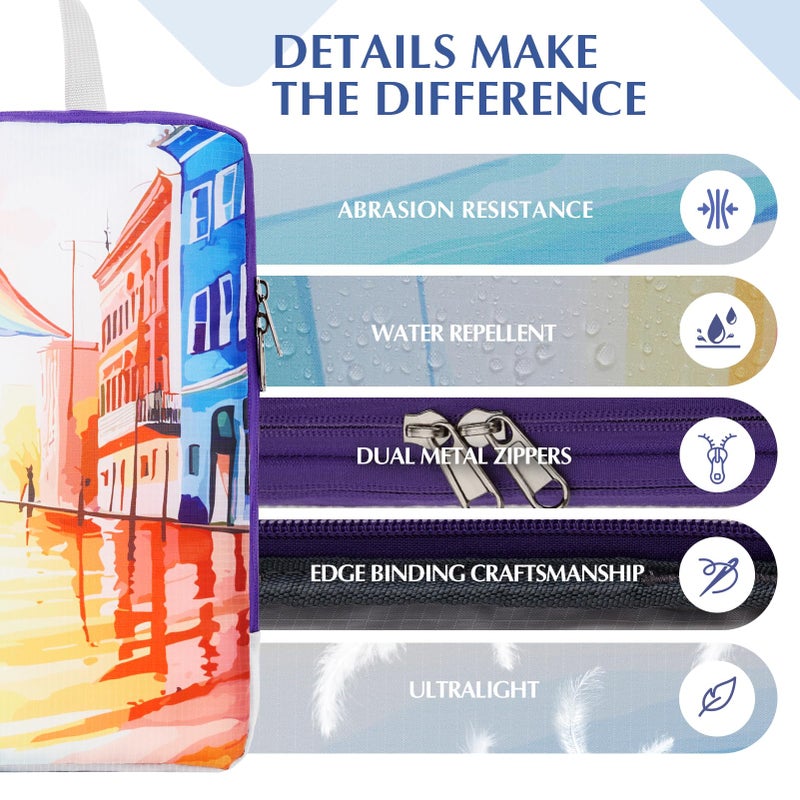 Gonex أكياس تعبئة ضغط غونيكس، 4 قطع أكياس تخزين قابلة للتوسيع لتنظيم الأمتعة للسفر، مكعبات السفر لحقيبة اليد (قوس قزح) - Image 3