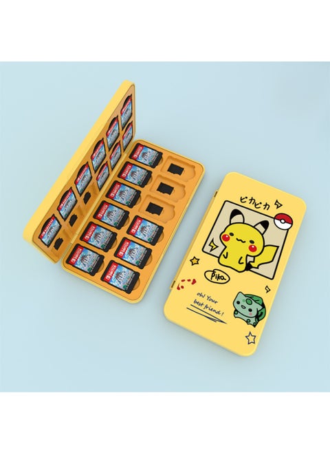 Switch Game Card Box Storage Game Card Bag Ns Game Card Box Soft Silicone Non-exposed Silicone Card Box-Product Color:Pikachu And Wonderful Frog Seeds (Single TF Card)
