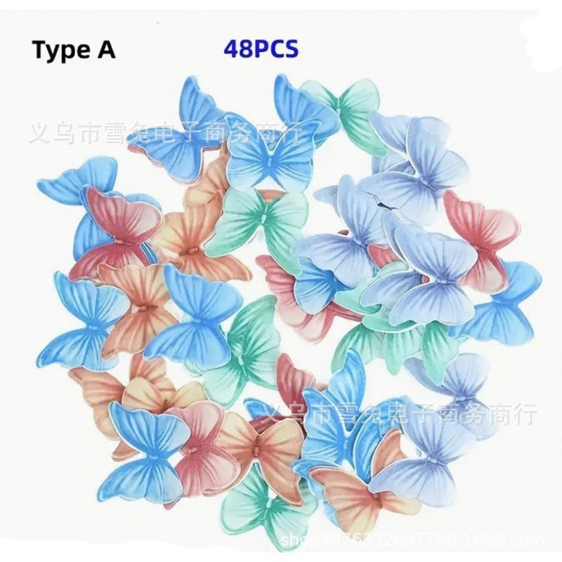 Special For New Watercolor Butterfly Glutinous Rice Paper Birthday Cake Decoration Stickers Wafer Paper Printing - Image 5