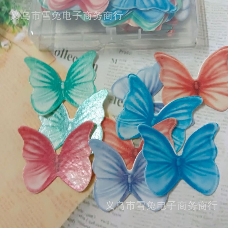 Special For New Watercolor Butterfly Glutinous Rice Paper Birthday Cake Decoration Stickers Wafer Paper Printing - Image 1
