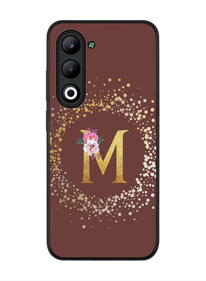 Stylizedd For Oppo A5 5G / A5 4G Case,Slim fit Camera Protection, Shockproof Thin Phone cover  - Custom Monogram Floral - M  (Brown )