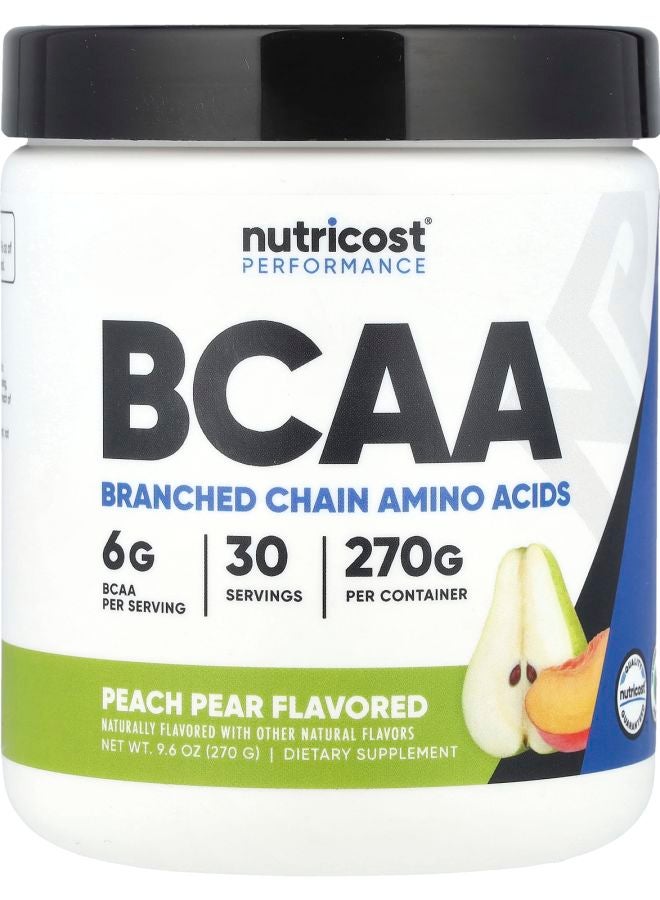 Nutricost Performance BCAA Peach Pear 9.6 oz (270 g) - Image 1