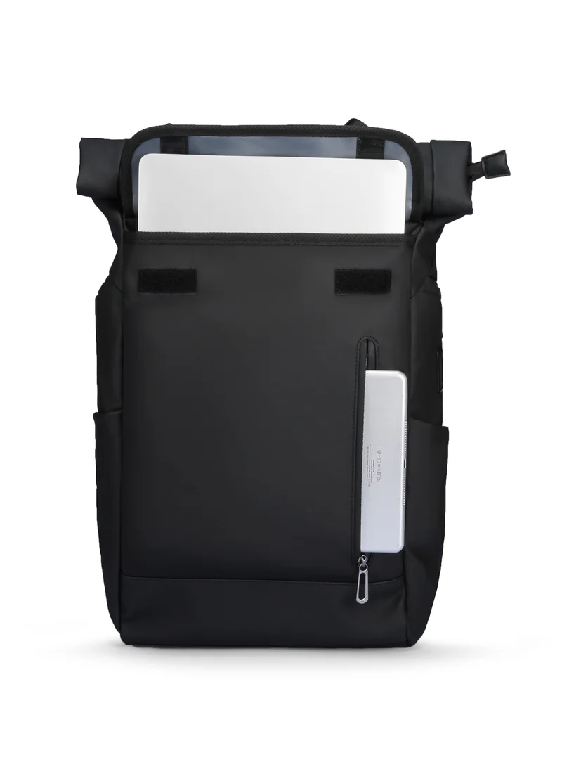 MARK RYDEN MARK RYDEN Laptop Backpack, 17.3 Inch Roll-Top Lightweight Leisure Backpack, Business Laptop Backpack for Men and Women, USB Charging Port, black