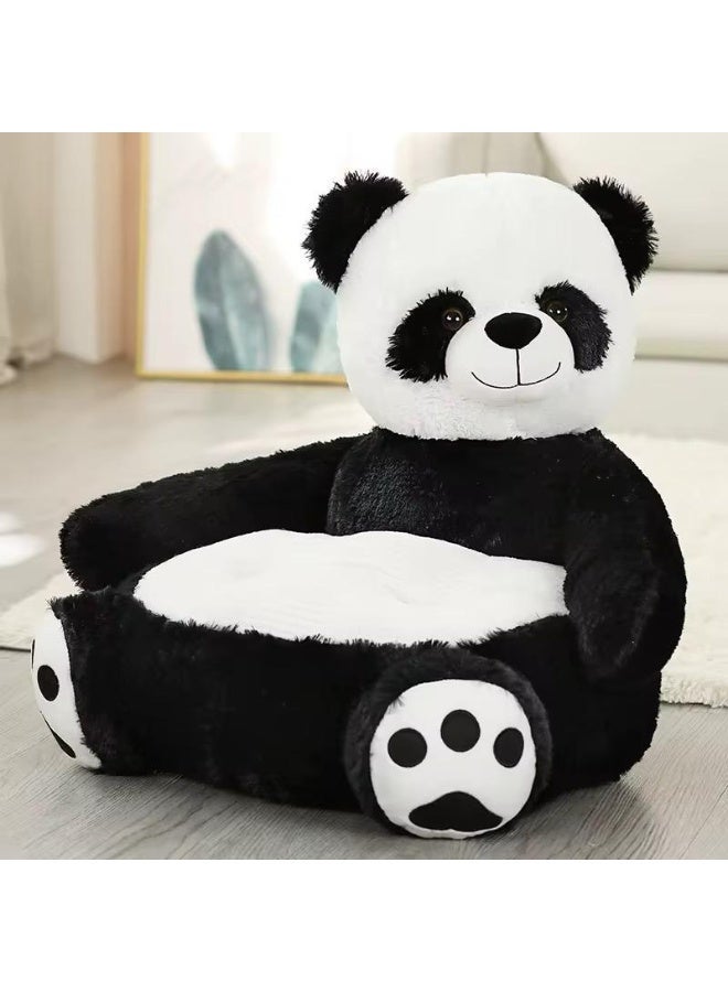 صحاره كرسي أطفال فرو ناعم Plush Baby Chair – شكل بطة/باندا/دب، مريح وآمن لتعليم الجلوس – مناسب من 6 شهور، ديكور حضانة أنيق - Image 4