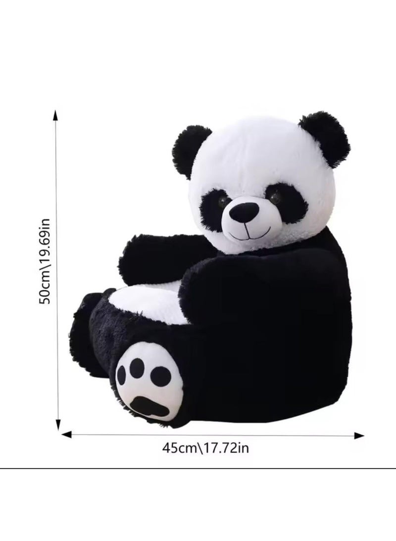 صحاره كرسي أطفال فرو ناعم Plush Baby Chair – شكل بطة/باندا/دب، مريح وآمن لتعليم الجلوس – مناسب من 6 شهور، ديكور حضانة أنيق - Image 2