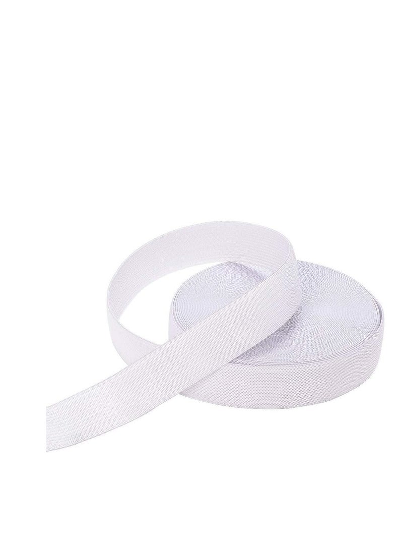 أربطة مرنة للخياطة باللون الأبيض 1 بوصة 12 ياردة شريط خياطة بكرة متماسكة عالية المرونة لأحزمة الخصر والملابس والحرف اليدوية ذاتية الصنع - Image 2