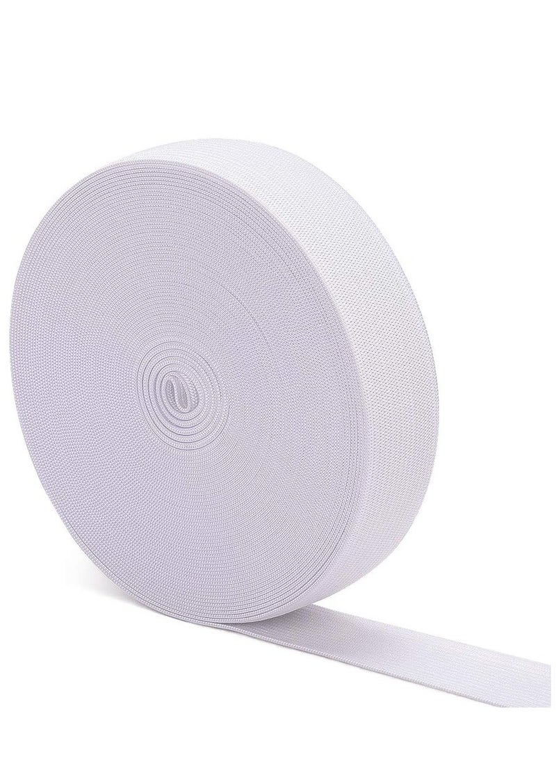 أربطة مرنة للخياطة باللون الأبيض 1 بوصة 12 ياردة شريط خياطة بكرة متماسكة عالية المرونة لأحزمة الخصر والملابس والحرف اليدوية ذاتية الصنع - Image 1