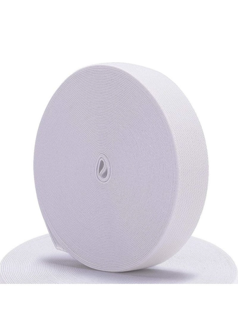 أربطة مرنة للخياطة باللون الأبيض 1 بوصة 12 ياردة شريط خياطة بكرة متماسكة عالية المرونة لأحزمة الخصر والملابس والحرف اليدوية ذاتية الصنع - Image 3