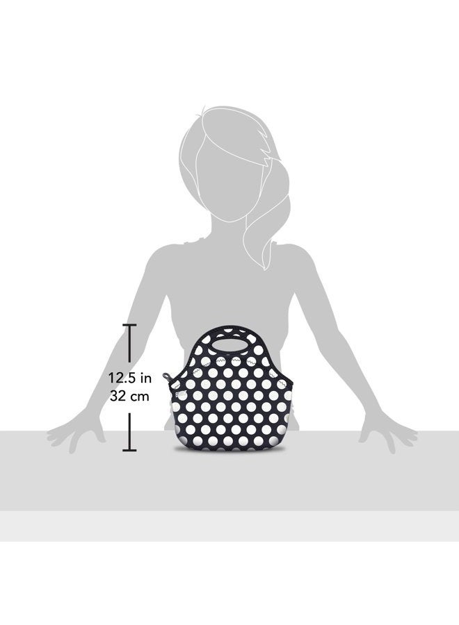 BUILT Soft Neoprene Lunch Tote Bag - Lightweight, Insulated and Reusable One Size Big Dot Black & White LB31-BBW - Image 3