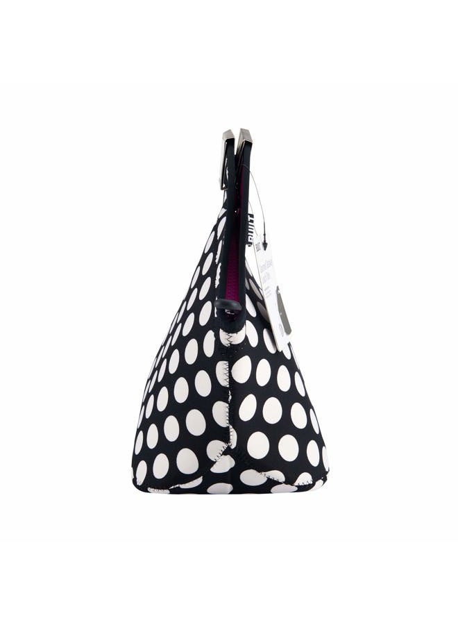 BUILT Soft Neoprene Lunch Tote Bag - Lightweight, Insulated and Reusable One Size Big Dot Black & White LB31-BBW - Image 4
