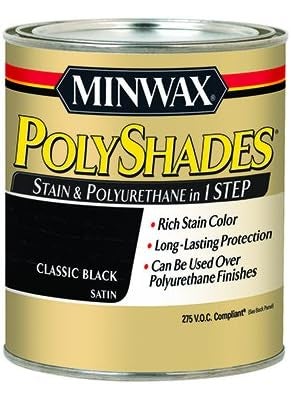 Minwax Minwax 219954444 Polyshades  Stain  Polyurethane in 1 Step 275 VOC 12 pint Classic Black Satin  - Image 1