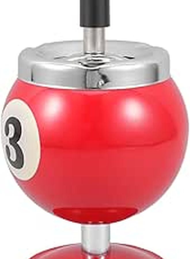 منفضة سجائر معدنية حمراء بغطاء للسيجار والسجائر لتزيين مكتب المنزل أو المكتب - Image 1