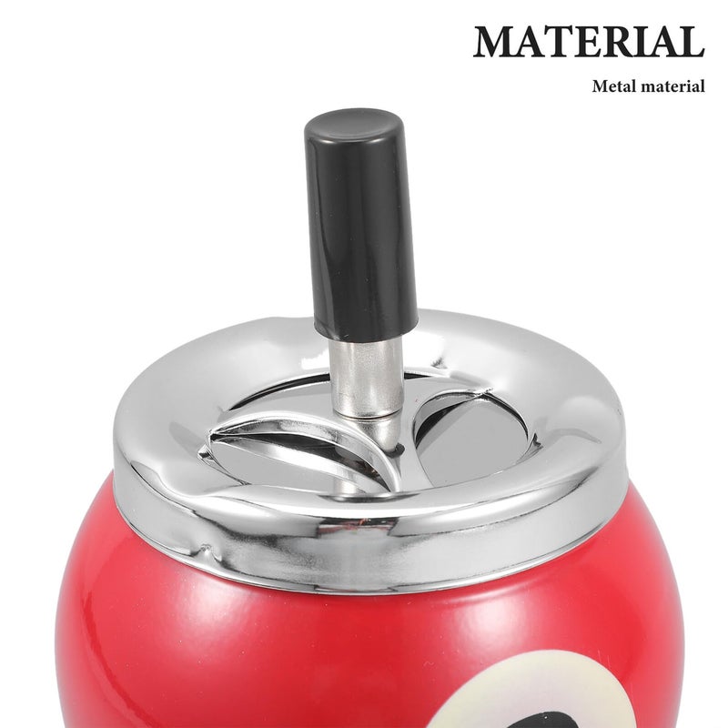 منفضة سجائر معدنية حمراء بغطاء للسيجار والسجائر لتزيين مكتب المنزل أو المكتب - Image 3