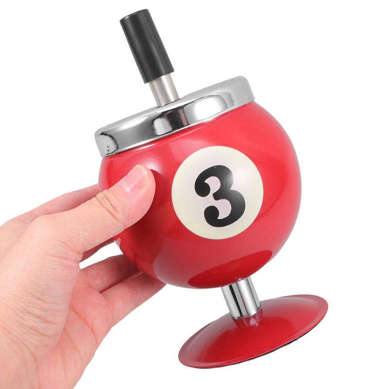 منفضة سجائر معدنية حمراء بغطاء للسيجار والسجائر لتزيين مكتب المنزل أو المكتب - Image 4