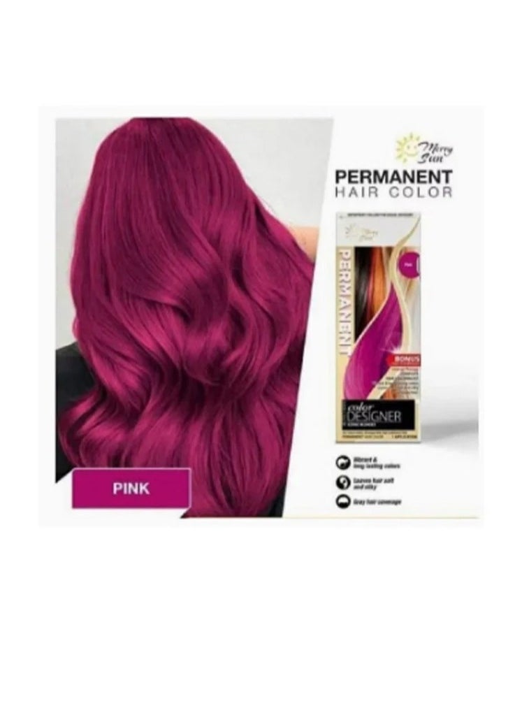 merry sun - Pink Permanent Hair Coloring Kit - Image 1